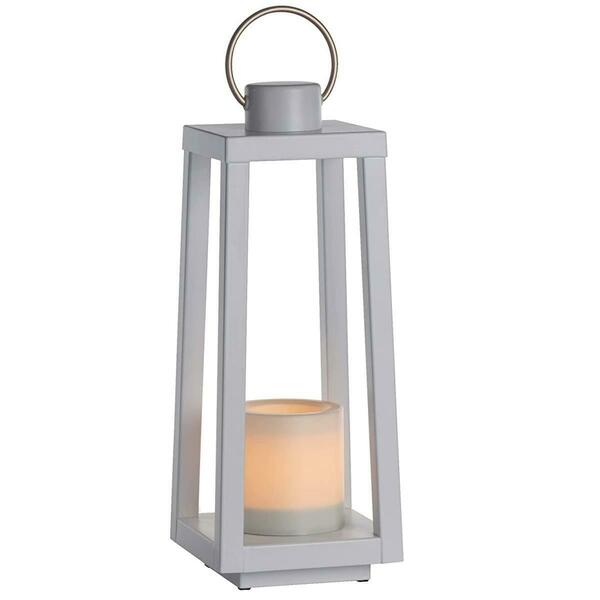 Sterno Home 16.5 in. White Tapered Metal Lantern 102393